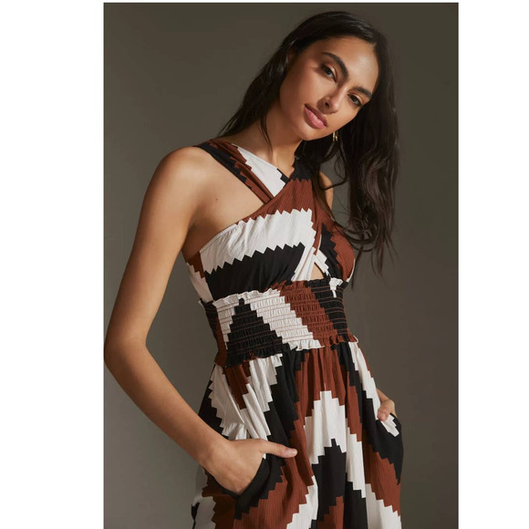 New Anthropologie Plenty by Tracy Reese Printed Halter Maxi Dress  $248 X-SMALL - Picture 5 of 7